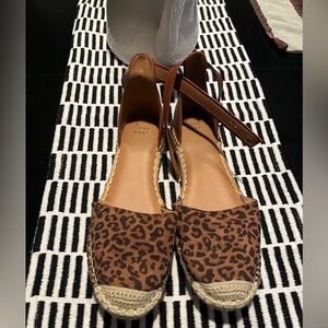 A New Day Leopard Espadrilles Size 10-Worn once